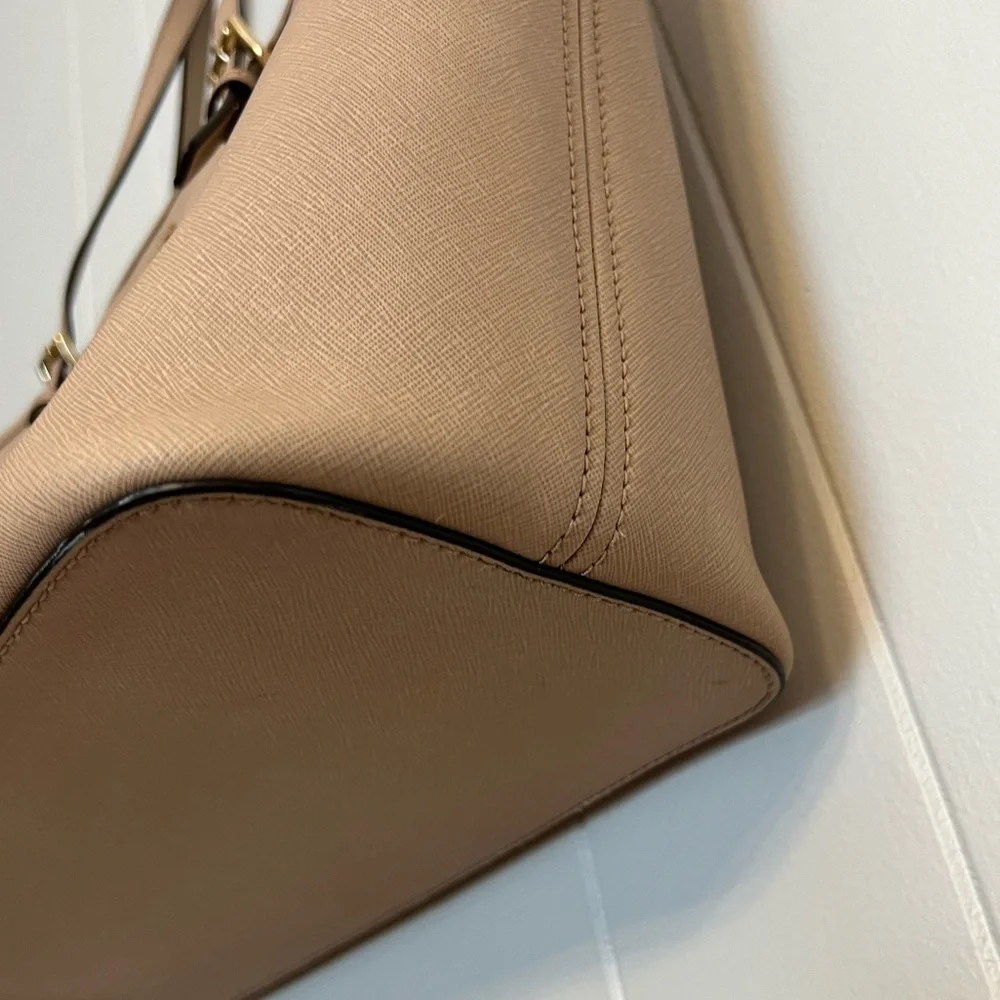 Michael Kors Large Jet Set Saffiano Leather Tote Handbag‎ Purse Top Zip - Picture 5 of 13